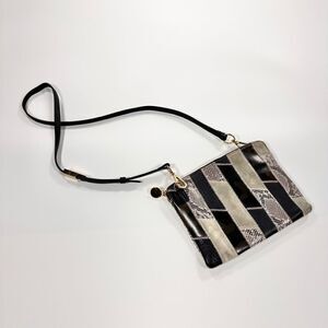 G.I.L.I. Crossbody snake patchwork leather bag